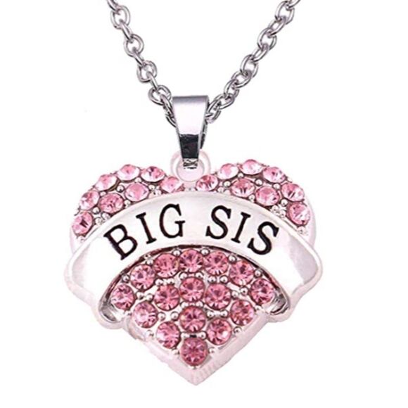NWT Charm.L Grace Silver & Pink Big Sis Necklace - Picture 1 of 4